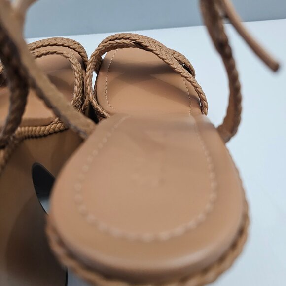 NEW Schutz Karima Platform Womens 9.5 Tan Leather Braided Chunky Block Heel 70s - Picture 11 of 14